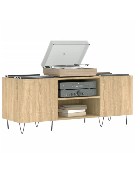 Mobile Porta Dischi Rovere Sonoma 121x38x48cm Legno Multistrato