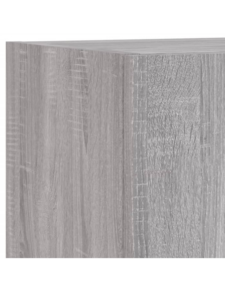 Mobili TV a Muro 4pz con Luci LED Grigio Sonoma