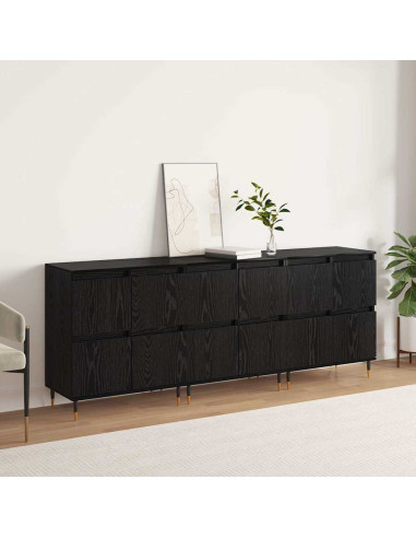 Armadio 3 pcs Rovere Nero 60 x 35 x 70 cm