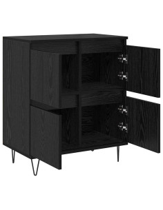 Sideboards 3 pcs Rovere nero 180 x 35 x 70 cm Legno multistrato