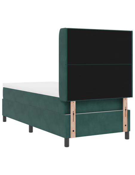 Letto con Reticolo e Materasso & LED Verde Scuro 90x200 cm Velluto