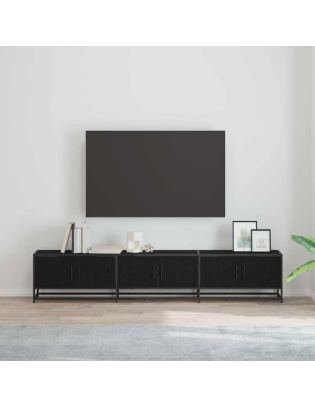 Mobile TV Rovere nero 210 x 35 x 41 cm Legno multistrato