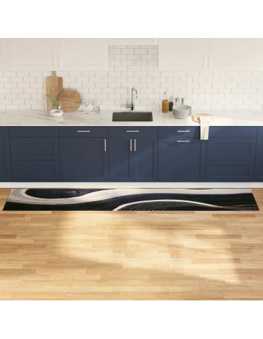 Tappeto da Cucina Nero 300 x 60 cm Velluto