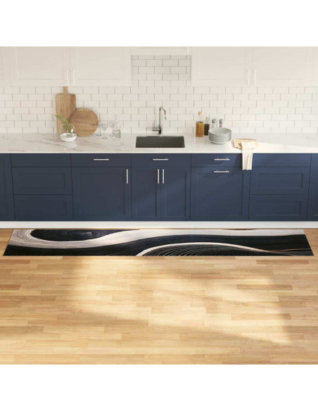 Tappeto da Cucina Nero 300 x 60 cm Velluto