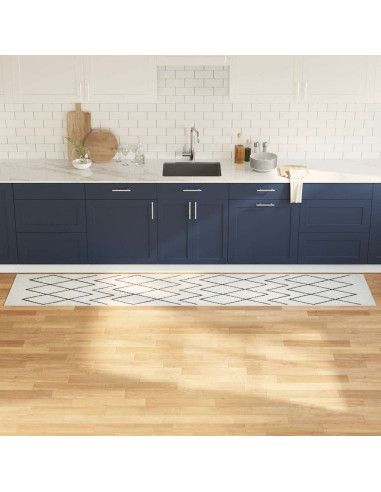 Tappeto da Cucina Bianco 300 x 60 cm Velluto