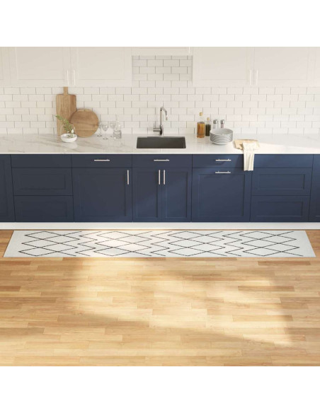 Tappeto da Cucina Bianco 300 x 60 cm Velluto