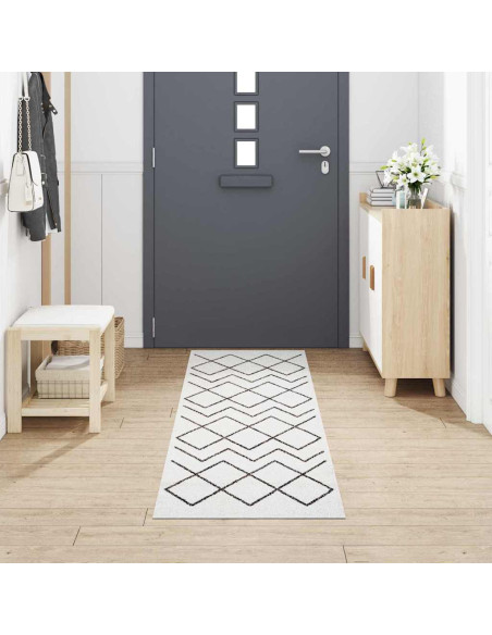 Tappeto da Cucina Bianco 300 x 60 cm Velluto