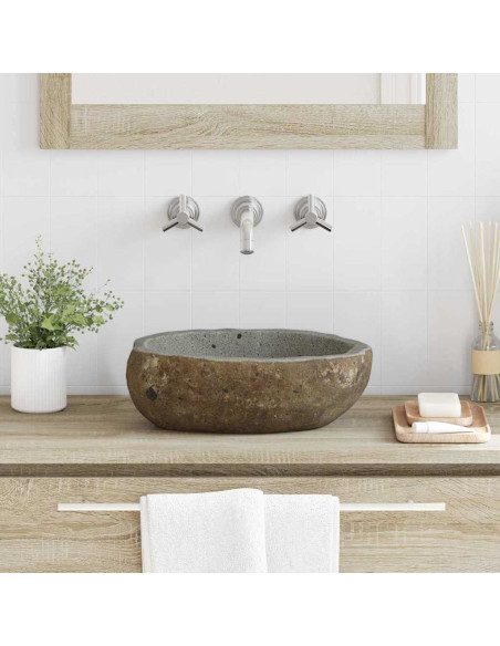 Lavabo Grigio chiaro (30-37) x (25-30) x 12 cm Pietra di Fiume