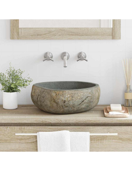 Lavabo Grigio chiaro (38-45) x (30-35) x 15 cm Pietra di Fiume