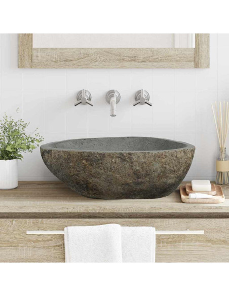 Lavabo Grigio chiaro (46-52) x (35-40) x 15 cm Pietra di Fiume