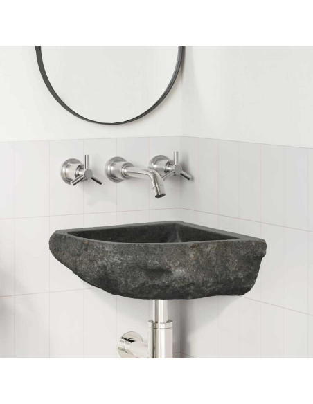 Lavabo ad angolo sospeso Grigio (30-37) x (30-37) x 12 cm