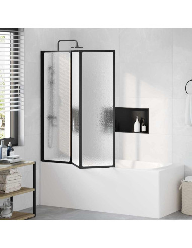 Parete doccia Nero 132 x 2 x 140 cm Alluminio