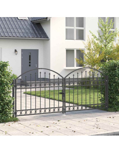 Cancello per recinzione Grigio 301 x 224.5 cm Acciaio