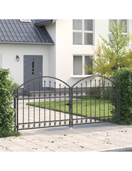 Cancello per recinzione Grigio 301 x 224.5 cm Acciaio