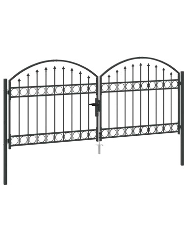 Cancello per recinzione Grigio 301 x 224.5 cm Acciaio