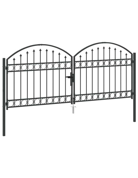 Cancello per recinzione Grigio 301 x 224.5 cm Acciaio