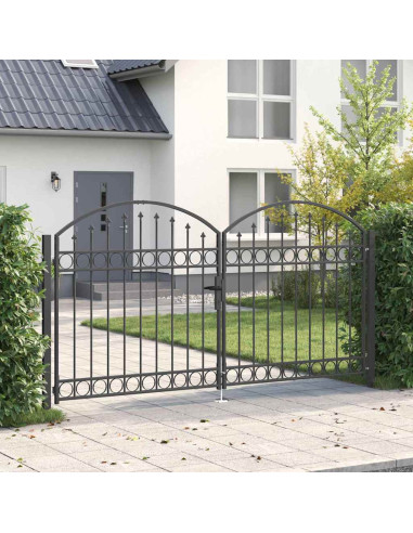 Cancello per recinzione Grigio 301 x 224.5 cm Acciaio