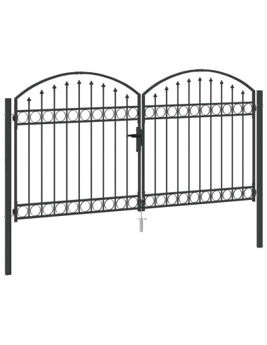 Cancello per recinzione Grigio 301 x 224.5 cm Acciaio