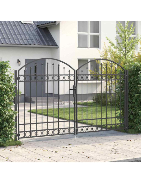 Cancello per recinzione Grigio 301 x 224.5 cm Acciaio