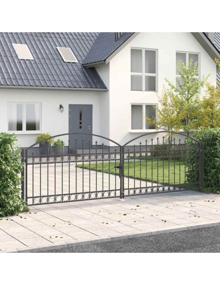 Cancello del Recinto Altro Grigio 400 x 125 cm Acciaio