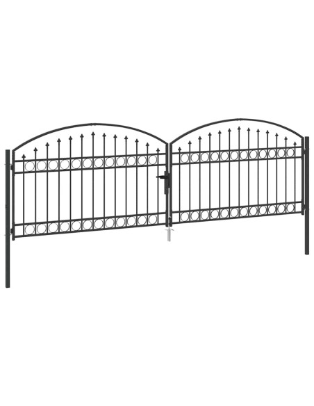 Cancello per recinzione ASSEN 401 x 175,5 cm Acciaio Bloccabile