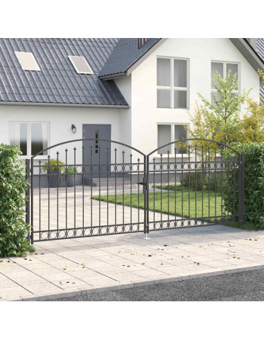 Cancello per recinzione Grigio 301 x 224.5 cm Acciaio