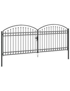 Cancello per recinzione ASSEN 401 x 200 cm Acciaio Grigio 2