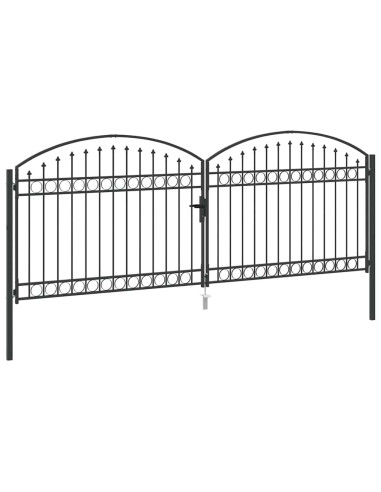 Cancello per recinzione ASSEN 401 x 200 cm Acciaio Grigio