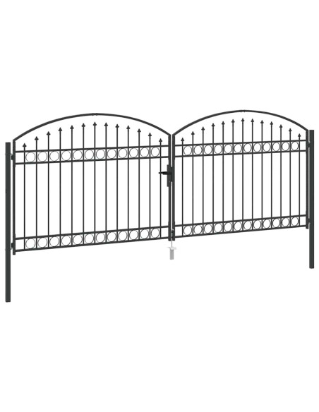 Cancello per recinzione ASSEN 401 x 200 cm Acciaio Grigio