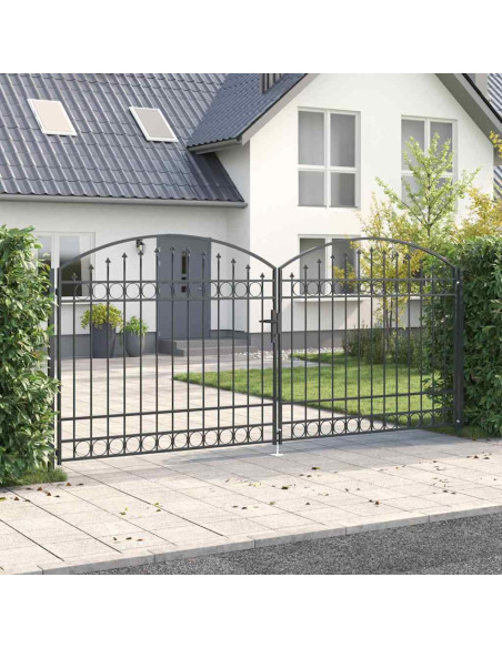 Cancello per recinzione Grigio 301 x 224.5 cm Acciaio