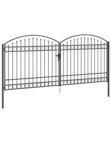 Cancello per recinzione ASSEN 401 x 224,5 cm Acciaio Grigio