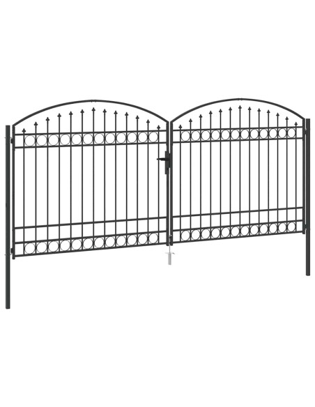 Cancello per recinzione ASSEN 401 x 224,5 cm Acciaio Grigio