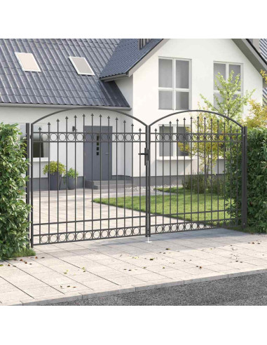 Cancello per recinzione Grigio 301 x 224.5 cm Acciaio
