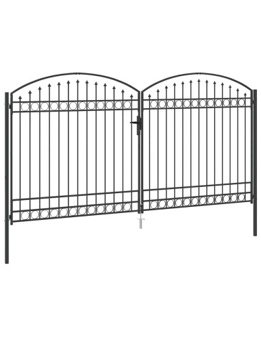 Cancello per recinzione Grigio 301 x 224.5 cm Acciaio