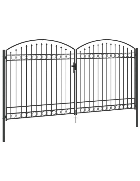 Cancello per recinzione ASSEN 401 x 250 cm Acciaio Bloccabile