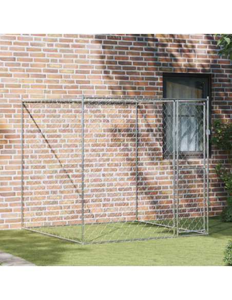 Gabbia per cani Argento 200 x 200 x 200 cm Acciaio zincato