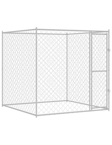 Gabbia per cani Argento 200 x 200 x 200 cm Acciaio zincato