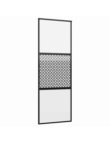 Porta in vetro Traforo Nero 90 x 2 x 205 cm Alluminio