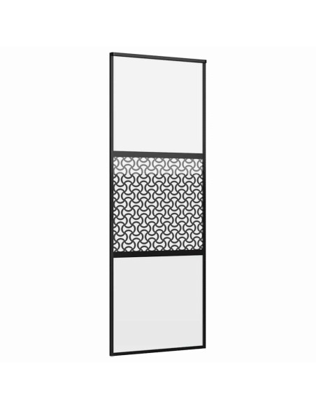 Porta scorrevole Nero 76 x 205 cm Vetro temperato, Alluminio