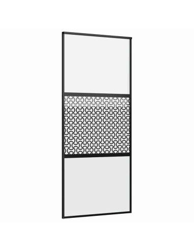 Porta in vetro Traforo Nero 90 x 2 x 205 cm Alluminio