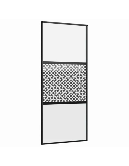 Porta scorrevole Nero 90 x 205 cm Vetro temperato, Alluminio