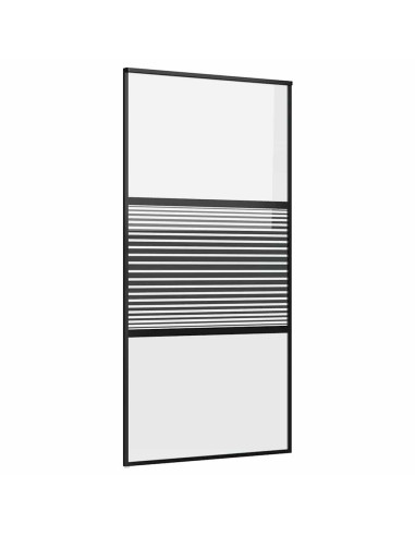 Porta in vetro Rigato Nero 90 x 2 x 205 cm Alluminio