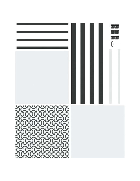 Porta in vetro Traforo Nero 76 x 3.5 x 201.5 cm Alluminio