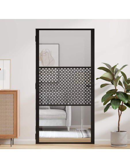 Porta in vetro Traforo Nero 76 x 3.5 x 201.5 cm Alluminio