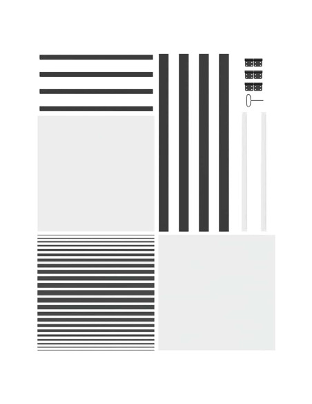 Porta in vetro Rigato Nero 76 x 3.5 x 201.5 cm Alluminio