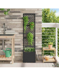 Vaso da giardino Nero 35 x 30 x 135 cm Metallo 2