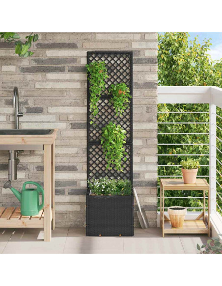 Vaso da giardino Nero 35 x 30 x 135 cm Metallo