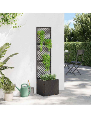 Vaso da giardino Nero 35 x 30 x 135 cm Metallo