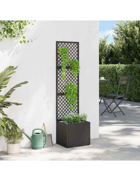Vaso da giardino Nero 35 x 30 x 135 cm Metallo