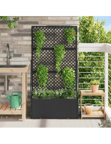 Vaso da giardino Nero 70 x 30 x 135 cm Metallo